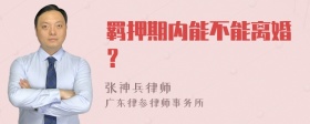 羁押期内能不能离婚？