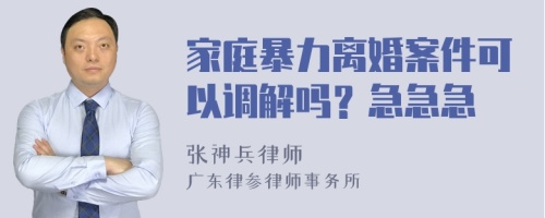 家庭暴力离婚案件可以调解吗？急急急