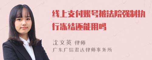 线上支付账号被法院强制执行冻结还能用吗