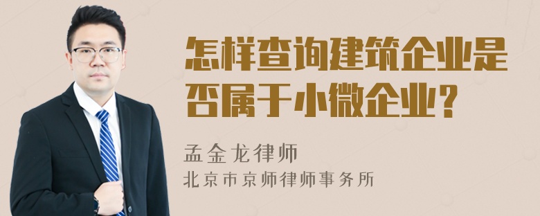 怎样查询建筑企业是否属于小微企业？