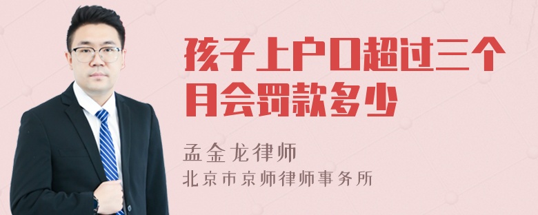 孩子上户口超过三个月会罚款多少