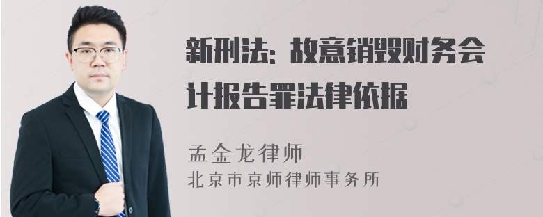 新刑法: 故意销毁财务会计报告罪法律依据