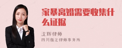 家暴离婚需要收集什么证据