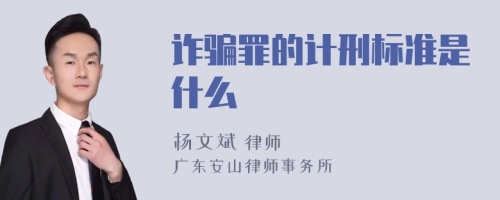 诈骗罪的计刑标准是什么