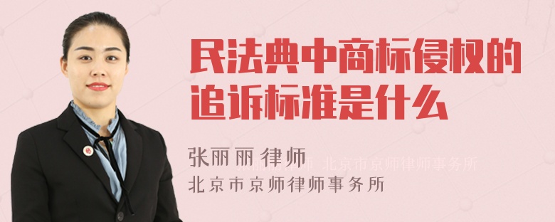 民法典中商标侵权的追诉标准是什么