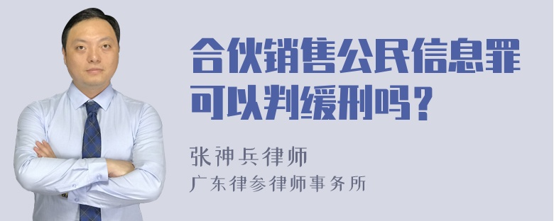 合伙销售公民信息罪可以判缓刑吗？