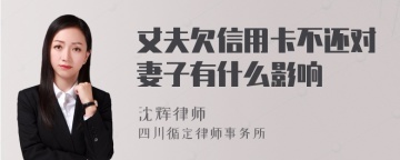 丈夫欠信用卡不还对妻子有什么影响