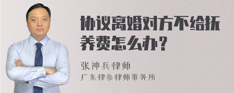 协议离婚对方不给抚养费怎么办？