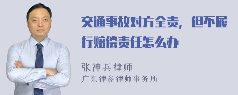 交通事故对方全责，但不履行赔偿责任怎么办