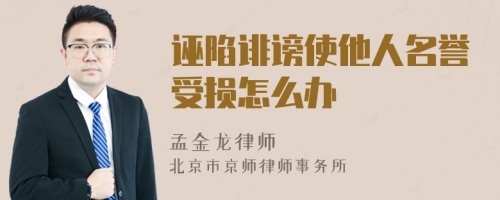 诬陷诽谤使他人名誉受损怎么办