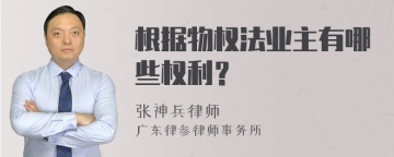 根据物权法业主有哪些权利？