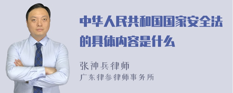 中华人民共和国国家安全法的具体内容是什么