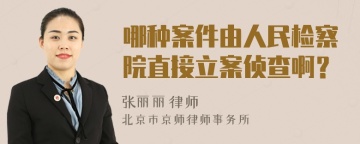 哪种案件由人民检察院直接立案侦查啊？