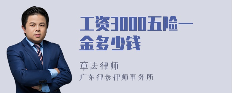 工资3000五险一金多少钱