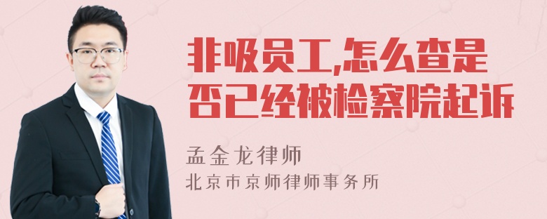 非吸员工,怎么查是否已经被检察院起诉