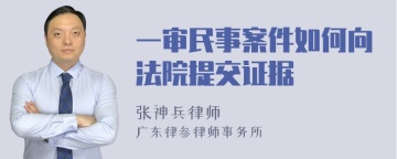 一审民事案件如何向法院提交证据