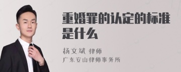 重婚罪的认定的标准是什么