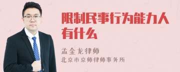 限制民事行为能力人有什么