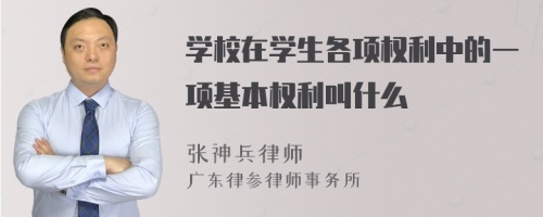 学校在学生各项权利中的一项基本权利叫什么