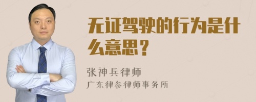 无证驾驶的行为是什么意思？