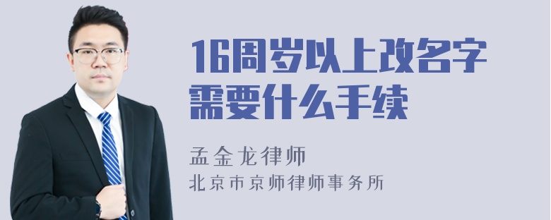 16周岁以上改名字需要什么手续