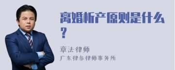 离婚析产原则是什么？