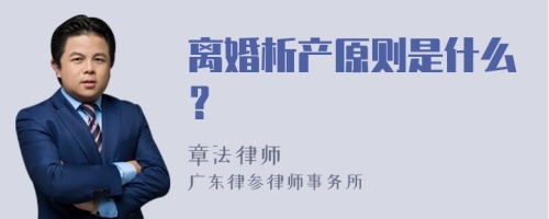 离婚析产原则是什么？