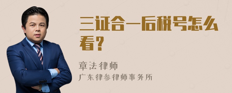 三证合一后税号怎么看？