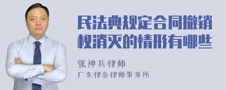 民法典规定合同撤销权消灭的情形有哪些