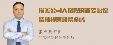 损害公司人格权的需要赔偿精神损害赔偿金吗