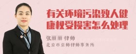 有关环境污染致人健康权受损害怎么处理