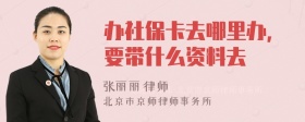 办社保卡去哪里办,要带什么资料去