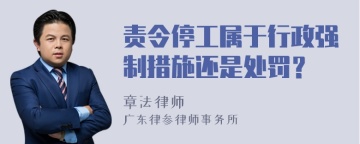 责令停工属于行政强制措施还是处罚？