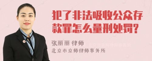 犯了非法吸收公众存款罪怎么量刑处罚?