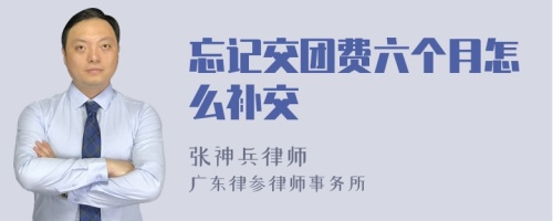 忘记交团费六个月怎么补交