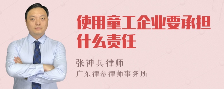 使用童工企业要承担什么责任