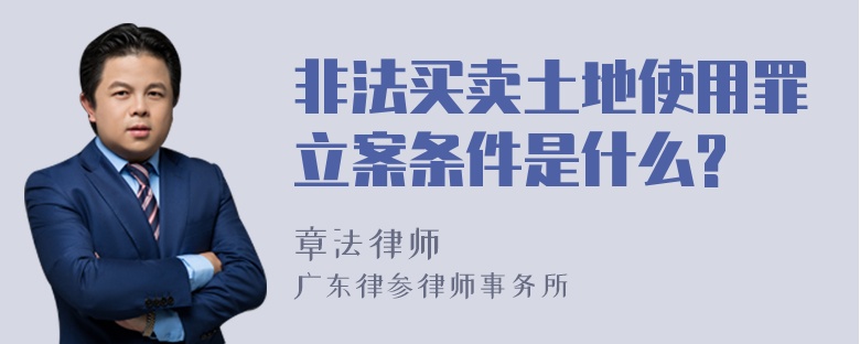 非法买卖土地使用罪立案条件是什么?