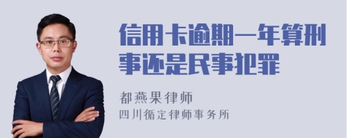 信用卡逾期一年算刑事还是民事犯罪