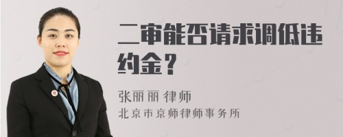 二审能否请求调低违约金？