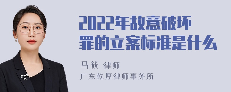 2022年故意破坏罪的立案标准是什么