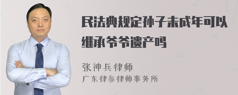 民法典规定孙子未成年可以继承爷爷遗产吗