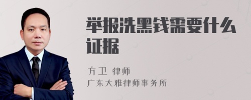 举报洗黑钱需要什么证据