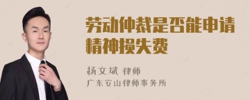 劳动仲裁是否能申请精神损失费