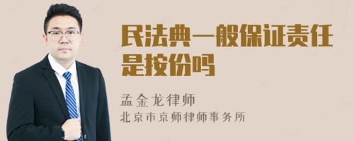 民法典一般保证责任是按份吗