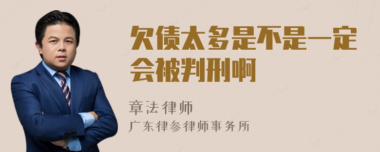 欠债太多是不是一定会被判刑啊
