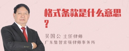 格式条款是什么意思?