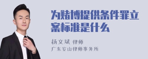 为赌博提供条件罪立案标准是什么