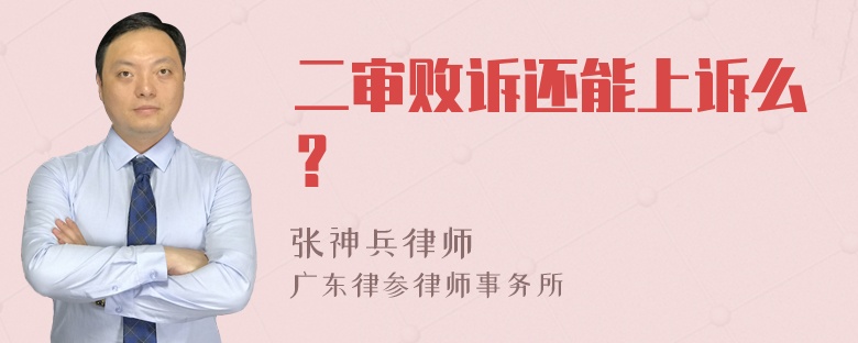 二审败诉还能上诉么？