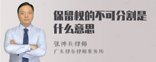 保留权的不可分割是什么意思