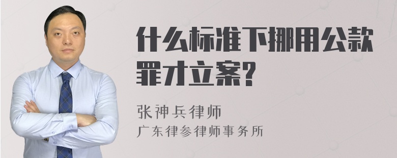 什么标准下挪用公款罪才立案?